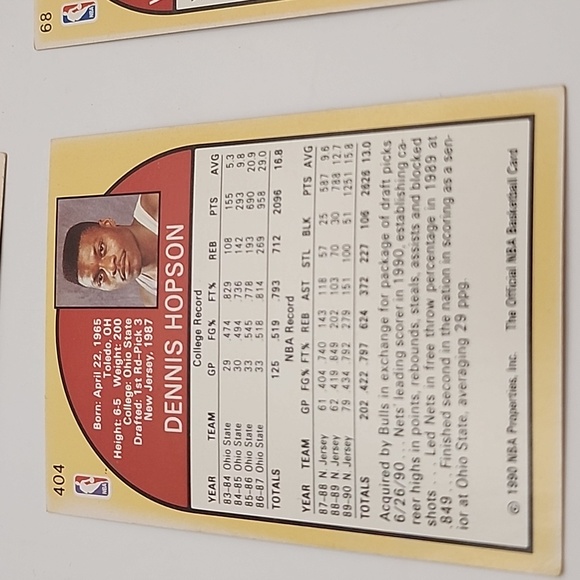 1990 NBA Hoops Chicago Bulls Cards 4 Count - Picture 9 of 10